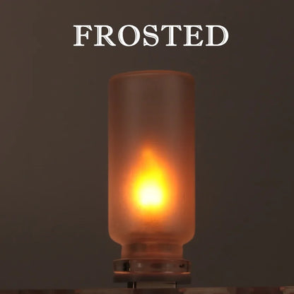 USB LED Flame Type Night Light Frosted Clear Glass Flickering Dynamic Flame Light Flash Mood Lighting for Car Interior Home Lamp