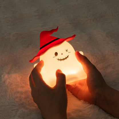Cute Ghost Night Light for Children Rechargeable Table Lamp for Halloween RGB Desk Lamp Desktop Decorative Light Gift for Kids