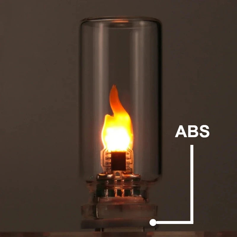 USB LED Flame Type Night Light Frosted Clear Glass Flickering Dynamic Flame Light Flash Mood Lighting for Car Interior Home Lamp