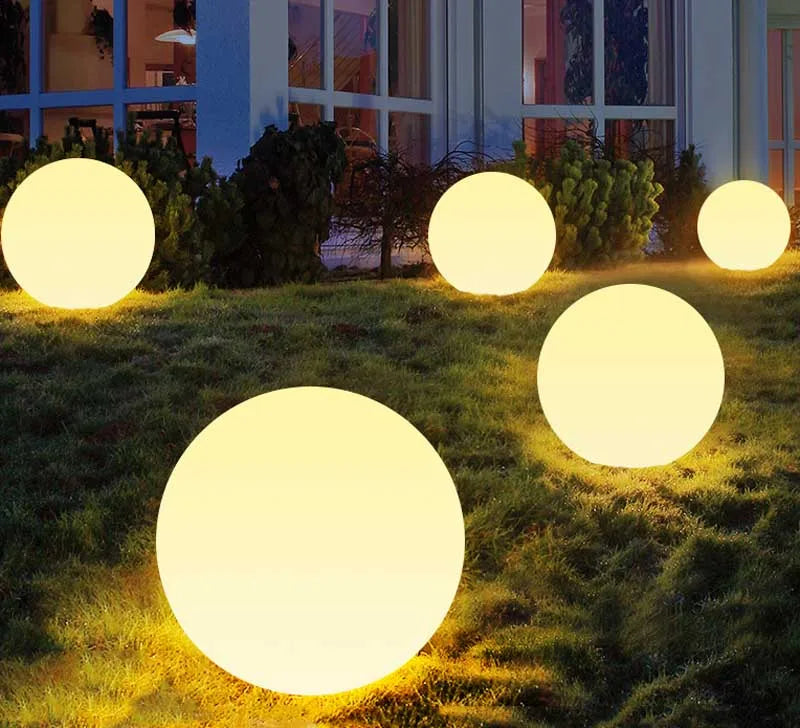 IP65 LED Night Light Ball Warm White Color with Extenal Extension Wire 1.5m Seamless Matte Housing for Outdoor Pathway Yard Lawn