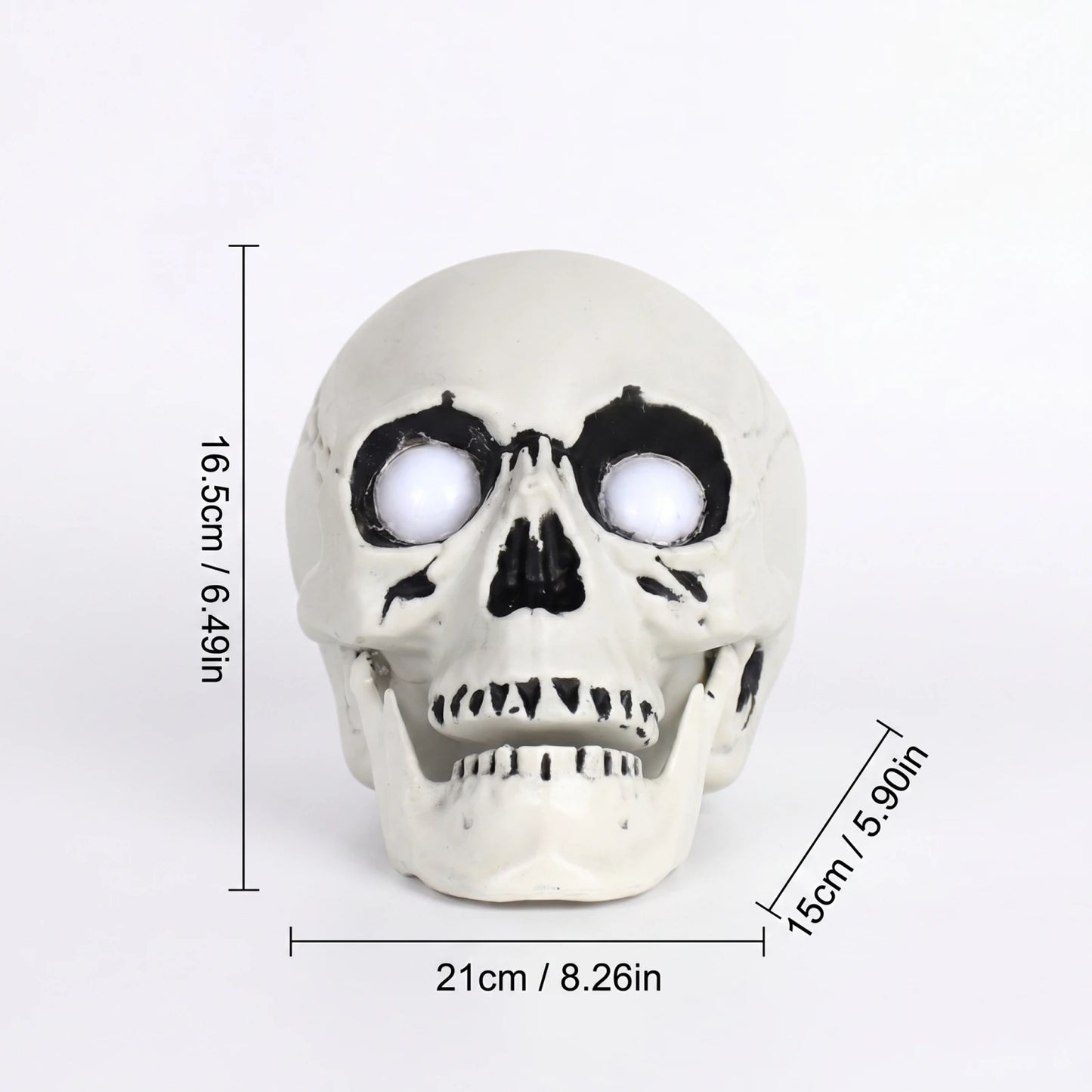 Halloween Skull Light Decoration Glowing Eye Skull Ornament Creepy LED Decor for Yard Porch and Haunted House Party Display