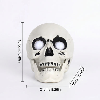 Halloween Skull Light Decoration Glowing Eye Skull Ornament Creepy LED Decor for Yard Porch and Haunted House Party Display