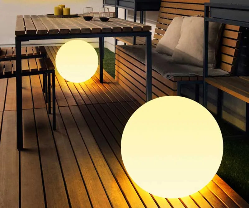 IP65 LED Night Light Ball Warm White Color with Extenal Extension Wire 1.5m Seamless Matte Housing for Outdoor Pathway Yard Lawn