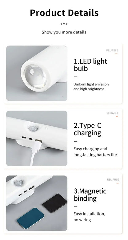 LED Cabinet Lights Motion Sensor Ambient Light Magnetic RGB Rechargeable Wall Sunset Lamp Hallway Stairs Kitchen Night Light