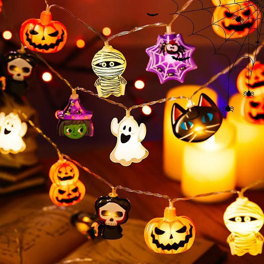 Pumpkin Ghost Spider Lights