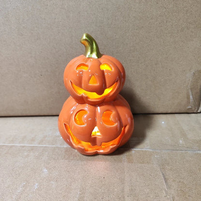 Halloween decoration pumpkin Ceramic lamp home decor Table decoration and accessories Ghost Festival Skull Ornaments LED Lights