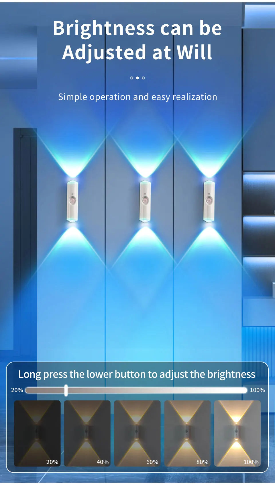 LED Cabinet Lights Motion Sensor Ambient Light Magnetic RGB Rechargeable Wall Sunset Lamp Hallway Stairs Kitchen Night Light