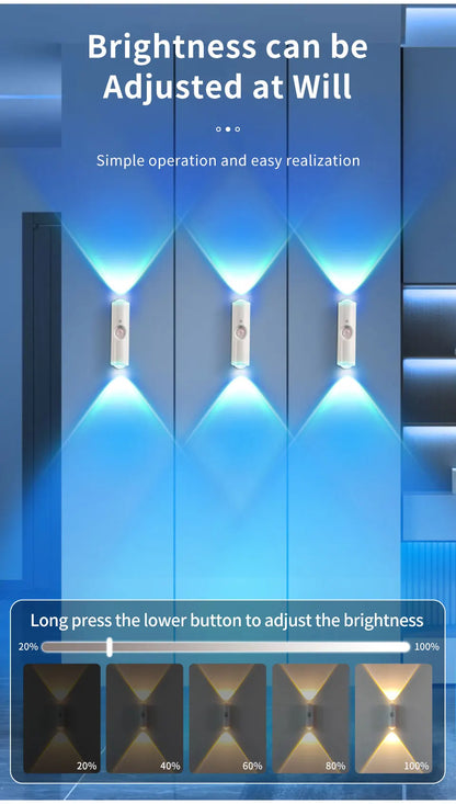 LED Cabinet Lights Motion Sensor Ambient Light Magnetic RGB Rechargeable Wall Sunset Lamp Hallway Stairs Kitchen Night Light