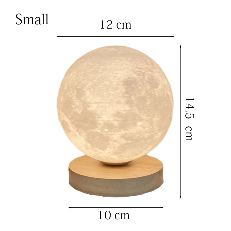 Creative 3D Moon Table Lamp Technology Fashion Atmosphere Lamp Children's Room Student Lamp Bedroom Study Decorative Lamp