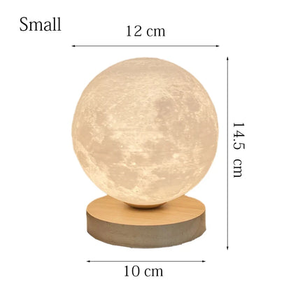 Creative 3D Moon Table Lamp Technology Fashion Atmosphere Lamp Children's Room Student Lamp Bedroom Study Decorative Lamp