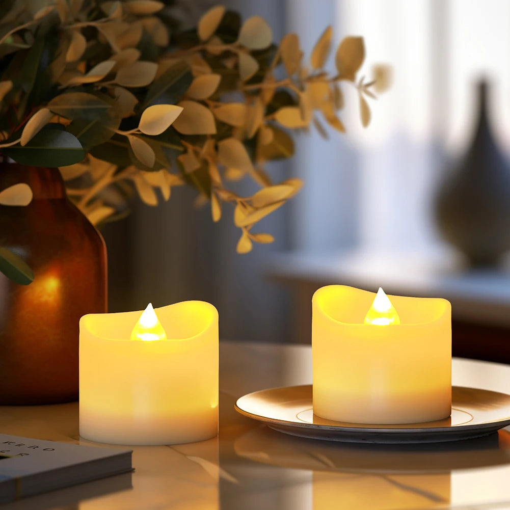 LED Tea Lights with Remote Control Lameless Tealights Candles Battery Operated Flickering Tea Lights for Christmas Halloween Dec