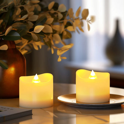 LED Tea Lights with Remote Control Lameless Tealights Candles Battery Operated Flickering Tea Lights for Christmas Halloween Dec