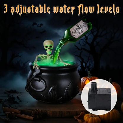 Halloween Decoration Witch Cauldron Fog Basin Levitation Potion Bottle Skull LED Party Supplies Room Decor Sculpture Figurine