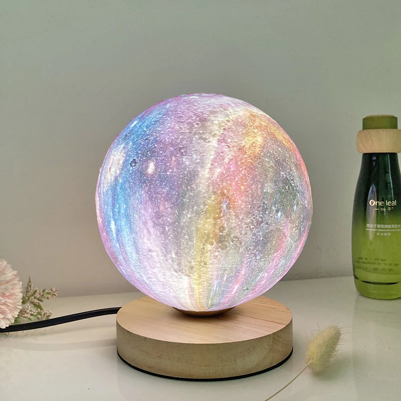 Creative 3D Moon Table Lamp Technology Fashion Atmosphere Lamp Children's Room Student Lamp Bedroom Study Decorative Lamp