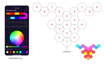 8/12/20 PCS Smart Hexagon Wall Light Color Changing Ambient Hexagonal Lights Night DIY Music Sync MeRGBW APP Games Room Bedroom