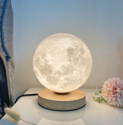 Creative 3D Moon Table Lamp Technology Fashion Atmosphere Lamp Children's Room Student Lamp Bedroom Study Decorative Lamp