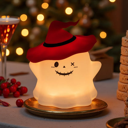 Cute Ghost Night Light for Children Rechargeable Table Lamp for Halloween RGB Desk Lamp Desktop Decorative Light Gift for Kids