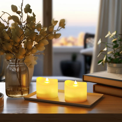LED Tea Lights with Remote Control Lameless Tealights Candles Battery Operated Flickering Tea Lights for Christmas Halloween Dec