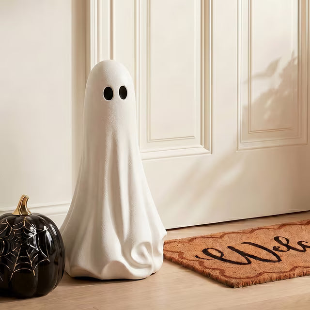 My Texas House Halloween Large Ghost Decoration, Black and White, 22"