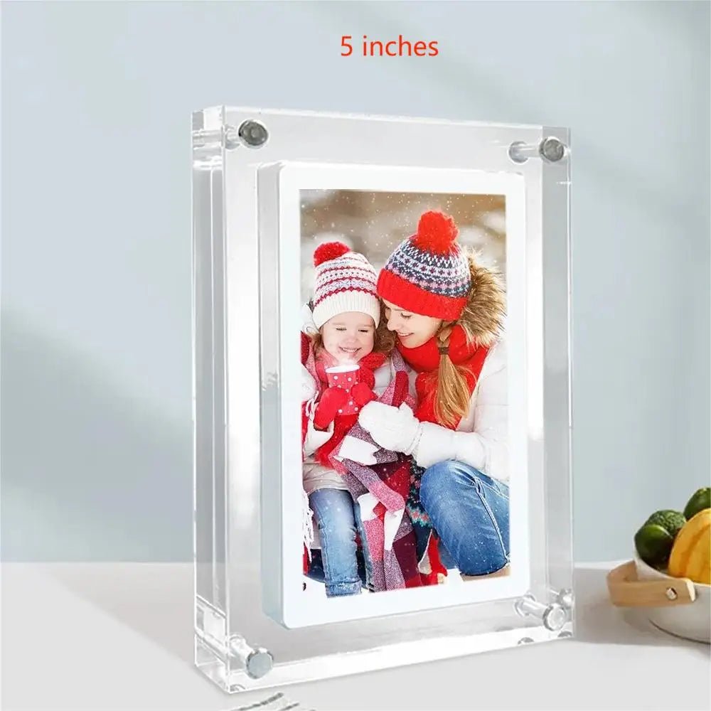 Acrylic Digital Photo Frame 5/7 Inchs 1000mAh Automatically rotate Display IPS Screen 4G Memory Battery Gravity Induction - Smoothy Home