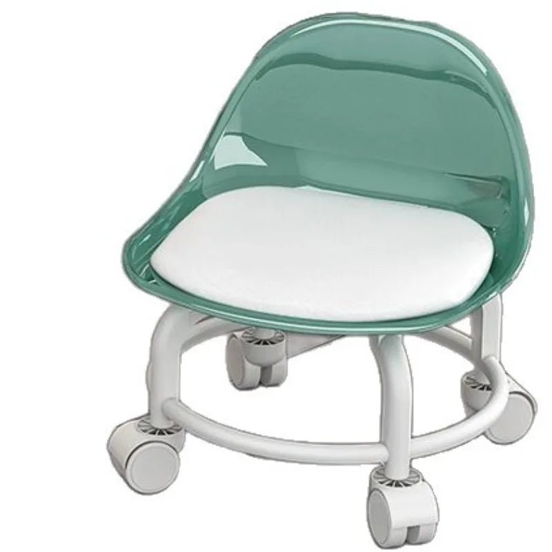 Acrylic Stool Silent Spinner Pulley Small Chair Home Use Low Stool Beautiful Seam Movable Back Chair Swivel Chair - Smoothy Home