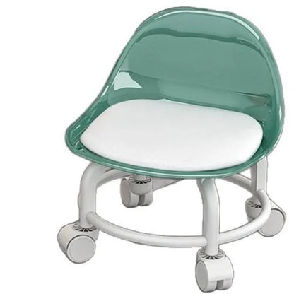 Acrylic Stool Silent Spinner Pulley Small Chair Home Use Low Stool Beautiful Seam Movable Back Chair Swivel Chair - Smoothy Home