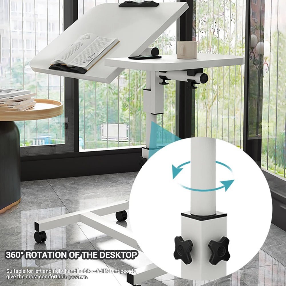 Adjustable Rolling Overbed Table - Smoothy Home