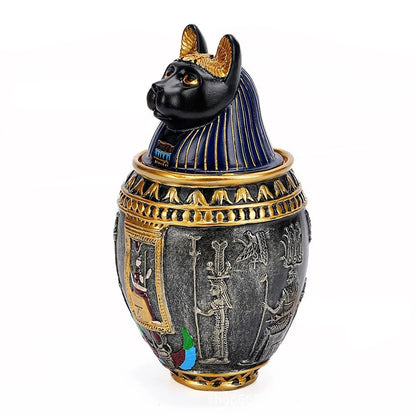Ancient Egypt Anubis Bastet Divine Jar Pet Dog Cat Urn Resin Ornament Gift Travel Pharaoh Souvenir Ornament handicraft - Smoothy Home