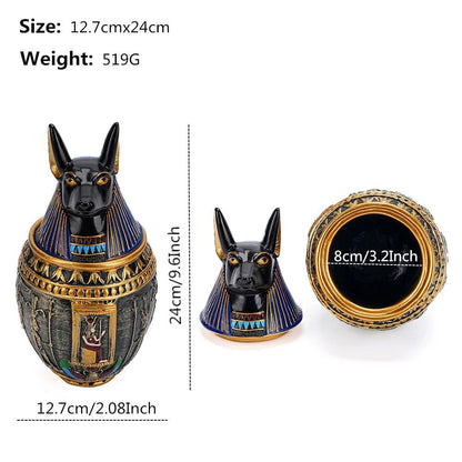 Ancient Egypt Anubis Bastet Divine Jar Pet Dog Cat Urn Resin Ornament Gift Travel Pharaoh Souvenir Ornament handicraft - Smoothy Home