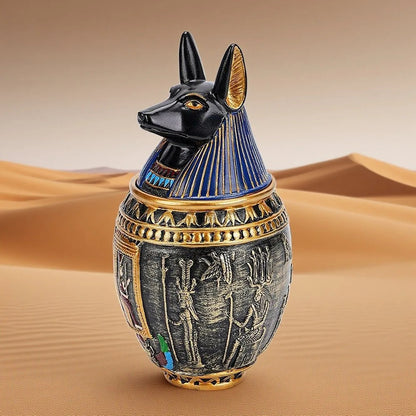 Ancient Egypt Anubis Bastet Divine Jar Pet Dog Cat Urn Resin Ornament Gift Travel Pharaoh Souvenir Ornament handicraft - Smoothy Home