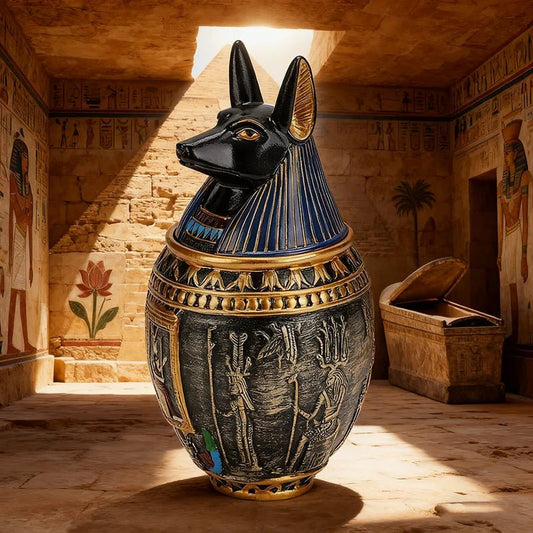Ancient Egypt Anubis Bastet Divine Jar Pet Dog Cat Urn Resin Ornament Gift Travel Pharaoh Souvenir Ornament handicraft - Smoothy Home