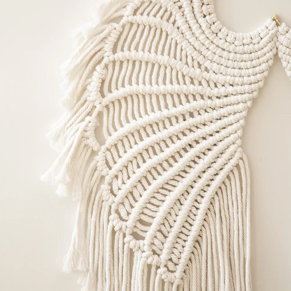 Angel Wings Macrame Wall Hanging Dream Catcher Boho Wall Decor Handmade Bohemian Home Decor Ornament Decoration Art Craft Gift - Smoothy Home