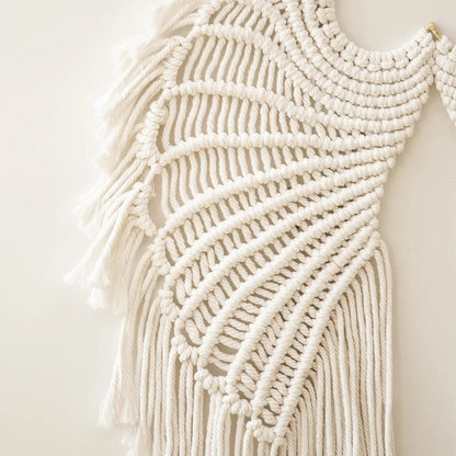 Angel Wings Macrame Wall Hanging Dream Catcher Boho Wall Decor Handmade Bohemian Home Decor Ornament Decoration Art Craft Gift - Smoothy Home