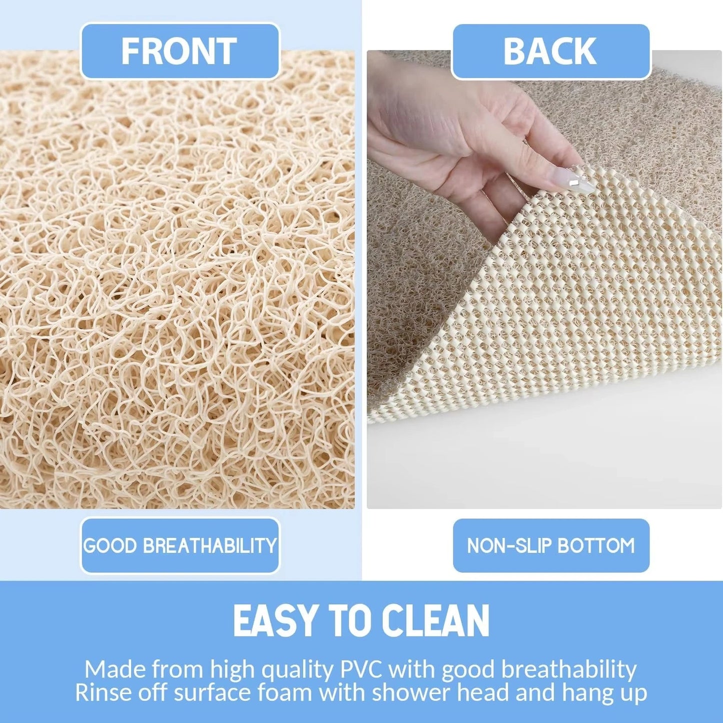 Anti-Slip Drainable Shower Mat - Smoothy Home