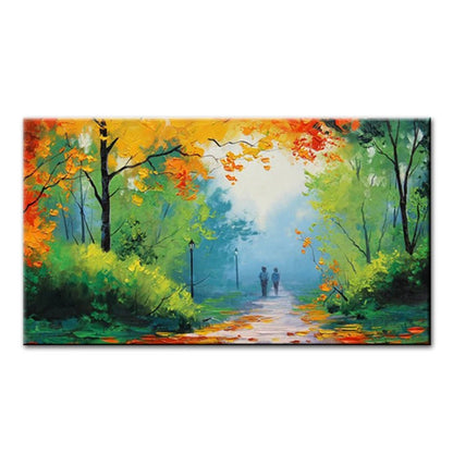 Arthyx,Handpainted Night Knife Oil Painting On Canvas,Wall Art,Modern Abstract Landscape Picture For Living Room Home Decoration - Smoothy Home