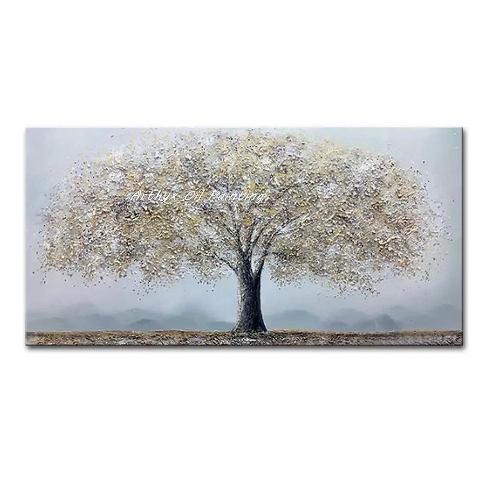 Arthyx,Handpainted Night Knife Oil Painting On Canvas,Wall Art,Modern Abstract Landscape Picture For Living Room Home Decoration - Smoothy Home