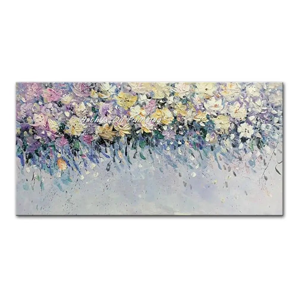 Arthyx,Handpainted Night Knife Oil Painting On Canvas,Wall Art,Modern Abstract Landscape Picture For Living Room Home Decoration - Smoothy Home