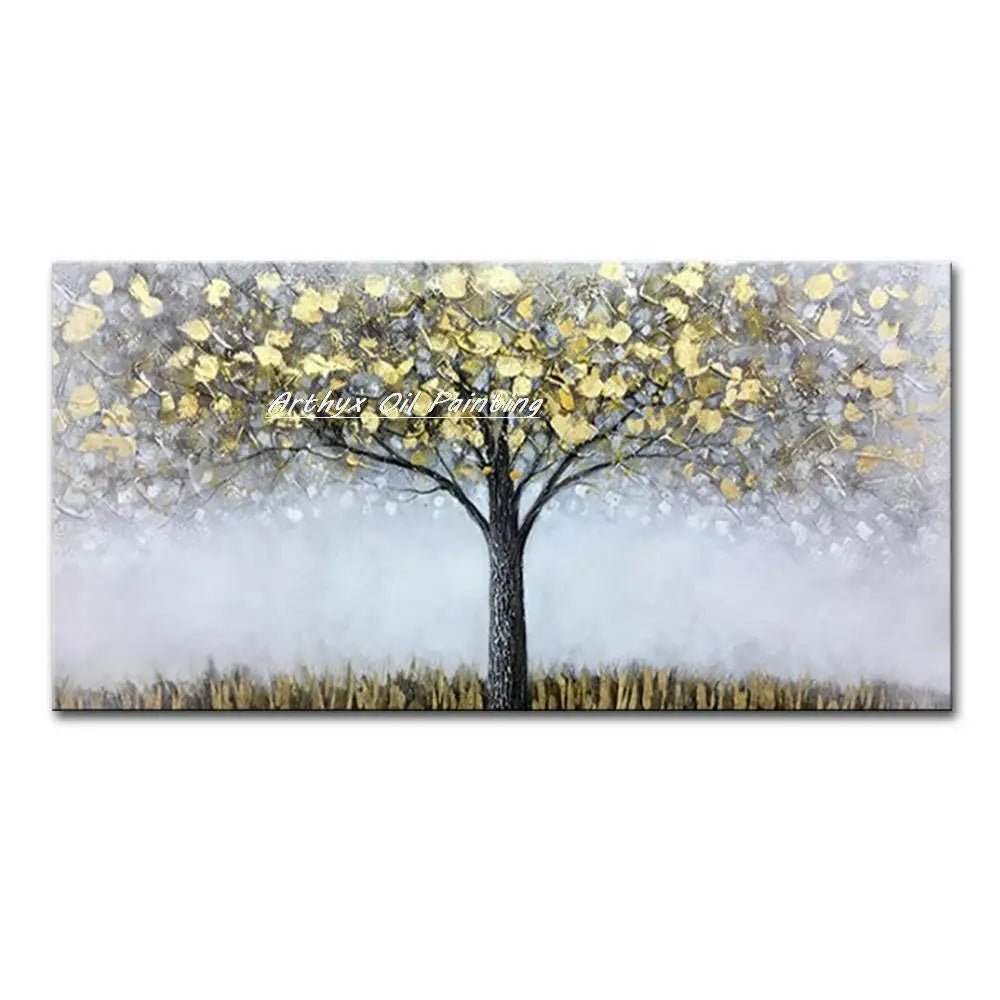Arthyx,Handpainted Night Knife Oil Painting On Canvas,Wall Art,Modern Abstract Landscape Picture For Living Room Home Decoration - Smoothy Home