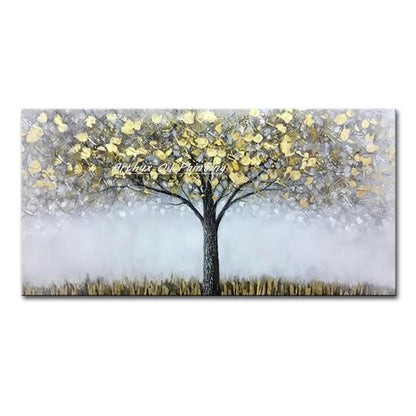 Arthyx,Handpainted Night Knife Oil Painting On Canvas,Wall Art,Modern Abstract Landscape Picture For Living Room Home Decoration - Smoothy Home