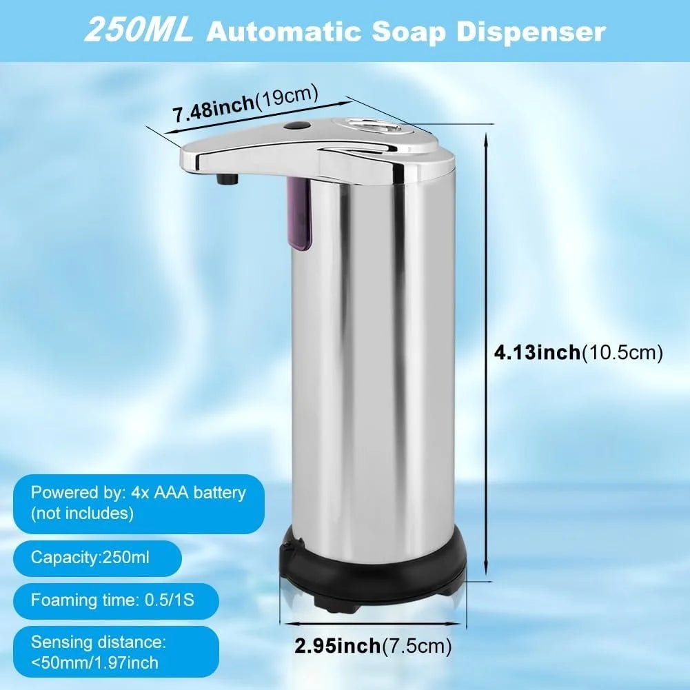 Automatic Soap Dispenser Touchless Infrared Sensor Liquid Hand Soap Dispenser With Adjustable Levels For Bathroom Kitchen - Smoothy Home