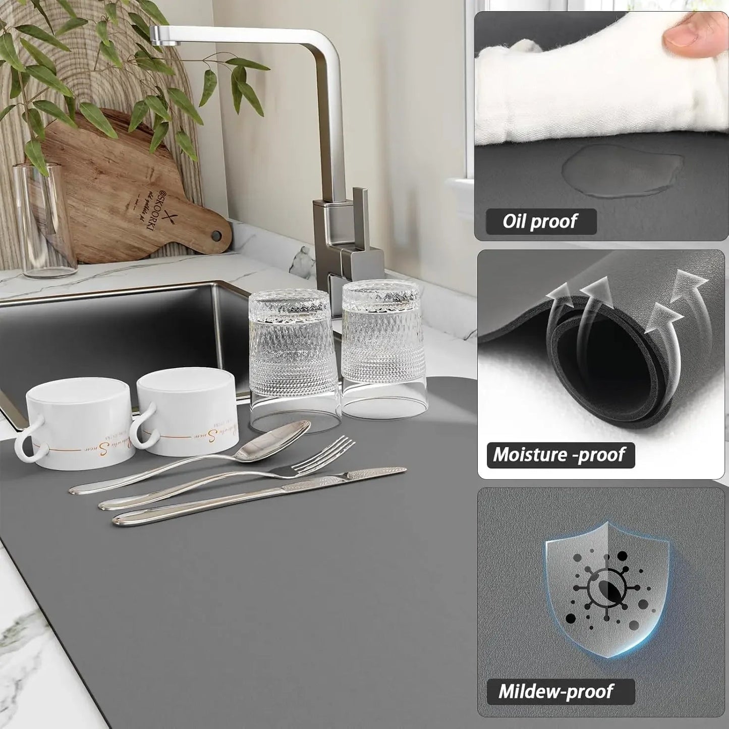Autumn Thanksgiving Pumpkin Printed Kitchen Tableware Draining Pad Dinnerware Cup Bottle Placemat Super Absorbent CoffeeMats - Smoothy Home