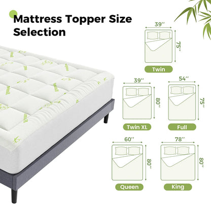 Bamboo Cooling Mattress Topper - Smoothy Home