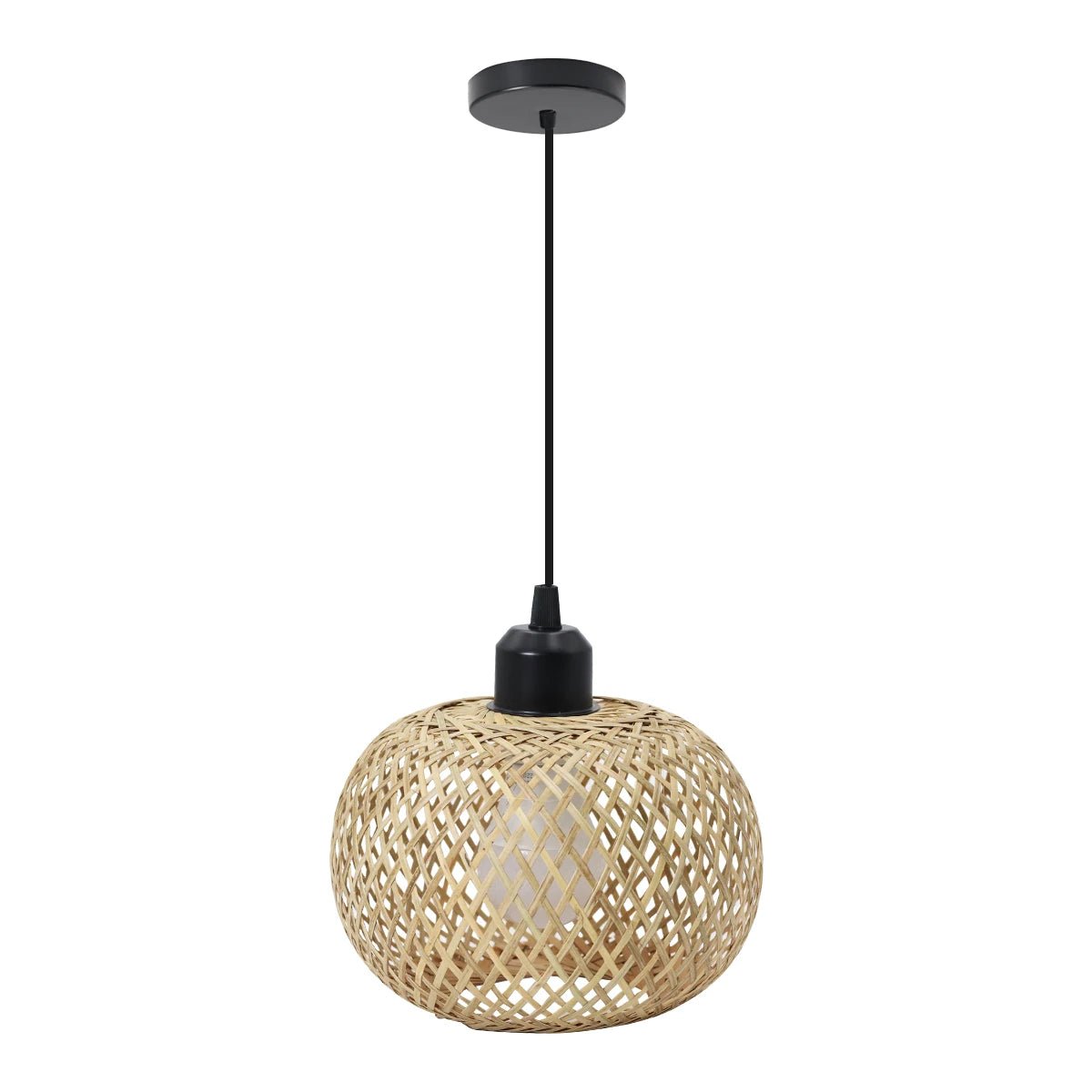 Bamboo Pendant Lamp Natural Rattan Chandeliers E27 Hand-knitting Café Restaurant Living Room Decor Hanging Lamp Indoor - Smoothy Home