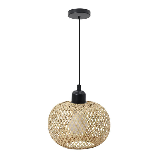 Bamboo Pendant Lamp Natural Rattan Chandeliers E27 Hand-knitting Café Restaurant Living Room Decor Hanging Lamp Indoor - Smoothy Home