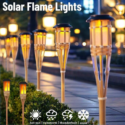 Bamboo Solar Flame Lights Torch Lights Bamboo Simulated Solar Flame Lawn Garden Lights Luces Led Solares Para Jardin Exterior - Smoothy Home