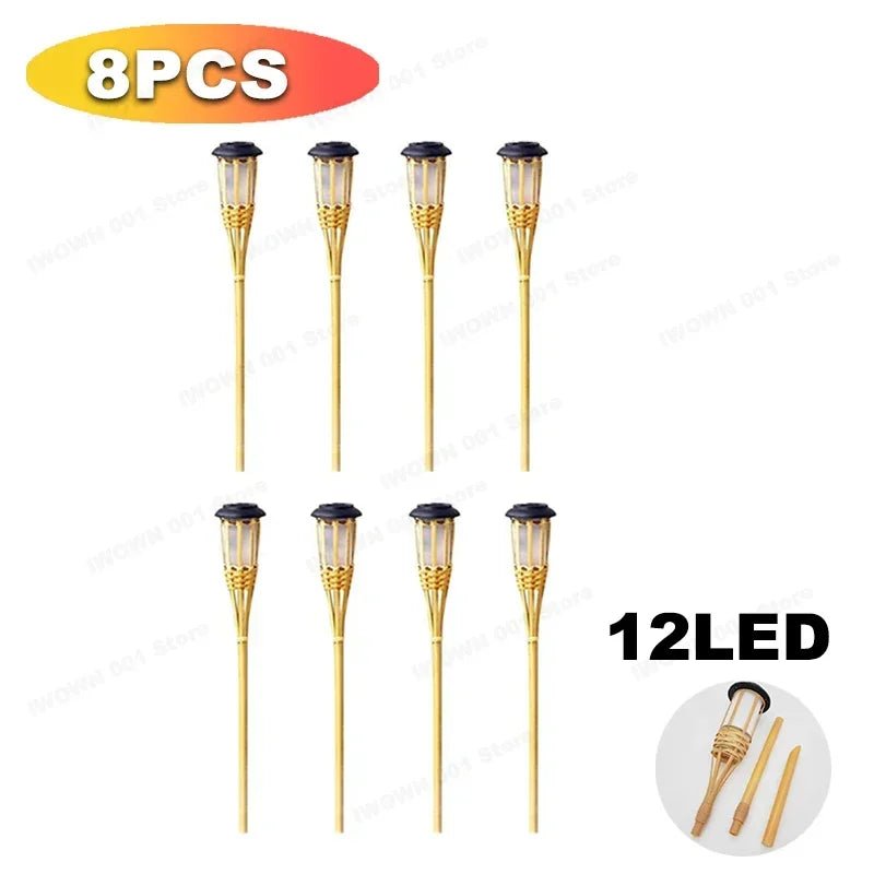 Bamboo Solar Flame Lights Torch Lights Bamboo Simulated Solar Flame Lawn Garden Lights Luces Led Solares Para Jardin Exterior - Smoothy Home