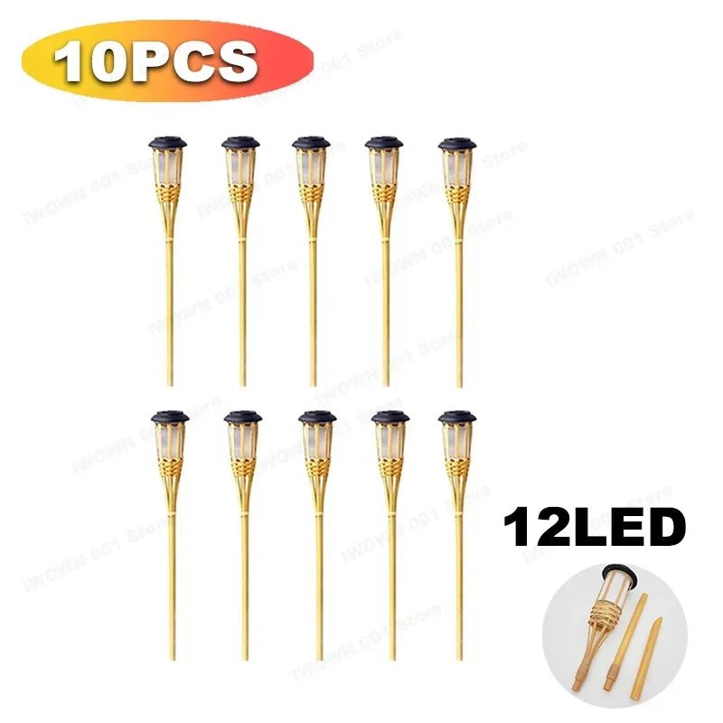 Bamboo Solar Flame Lights Torch Lights Bamboo Simulated Solar Flame Lawn Garden Lights Luces Led Solares Para Jardin Exterior - Smoothy Home
