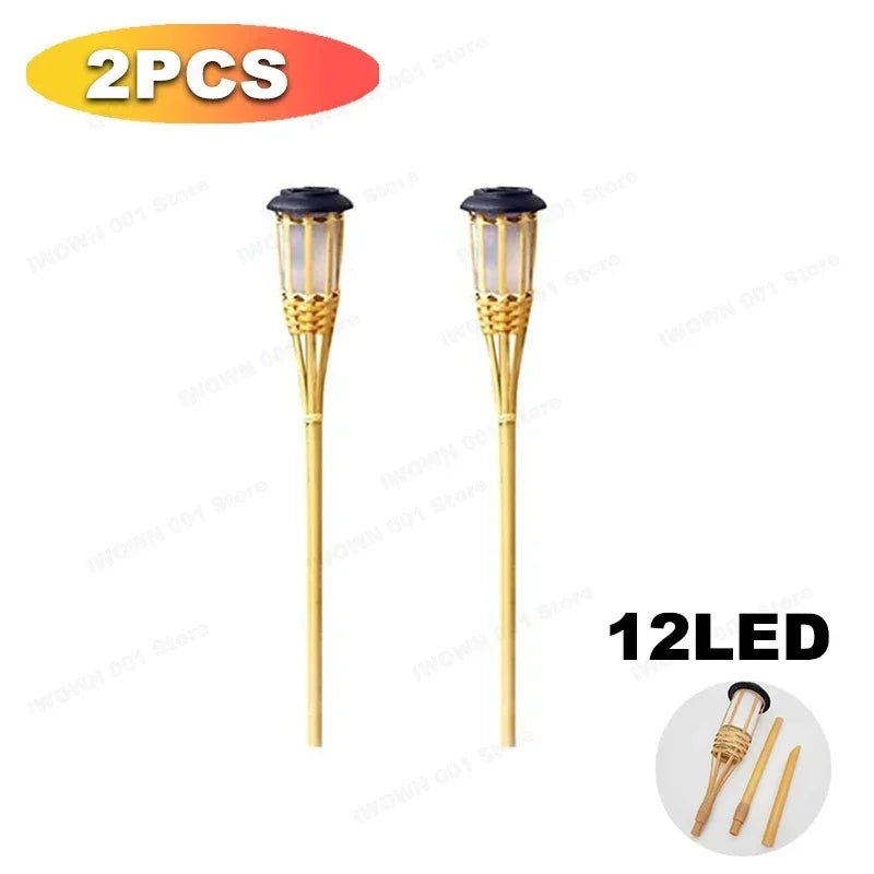 Bamboo Solar Flame Lights Torch Lights Bamboo Simulated Solar Flame Lawn Garden Lights Luces Led Solares Para Jardin Exterior - Smoothy Home