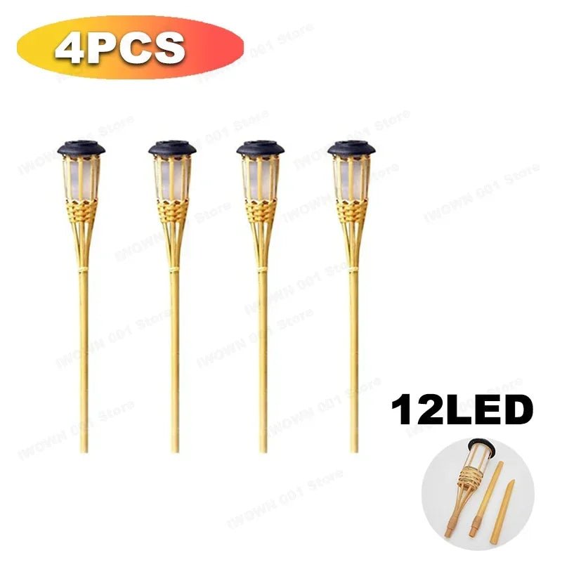 Bamboo Solar Flame Lights Torch Lights Bamboo Simulated Solar Flame Lawn Garden Lights Luces Led Solares Para Jardin Exterior - Smoothy Home