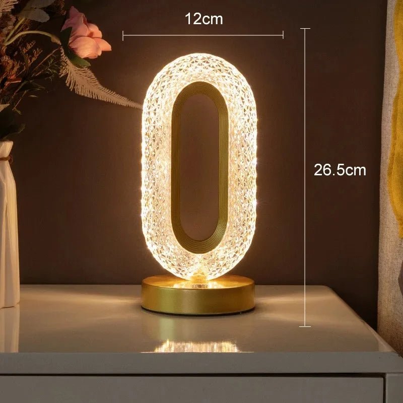 Bedroom Crystal Touch Dimming Night Light Girls Room Home Decor Aesthetics USB Bedside LED Ambient Table 3D Moon Lamp - Smoothy Home